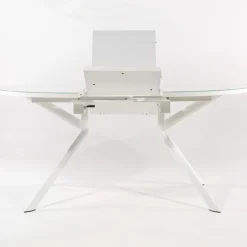 Giove Table ronde extensible en verre blanc
