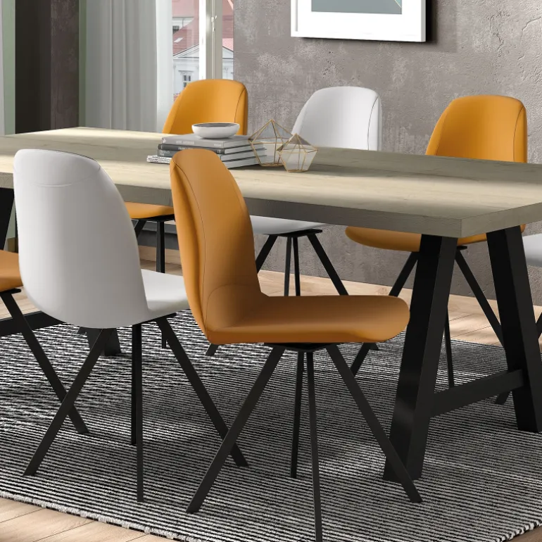 Girona Chaise moderne coque pivotante en simili