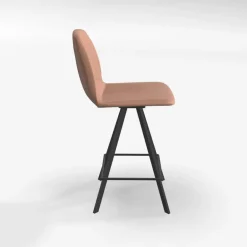 Girona Tabouret pivotant avec dossier hauteur snack en tissu