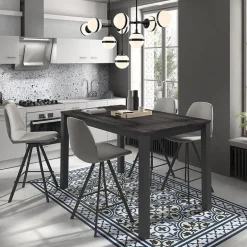 Girona Tabouret pivotant avec dossier hauteur snack en tissu