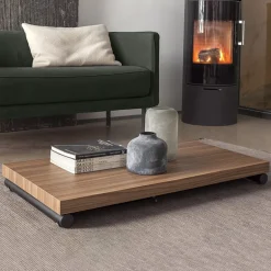 Géniale Table basse relevable petit espace en mélaminé