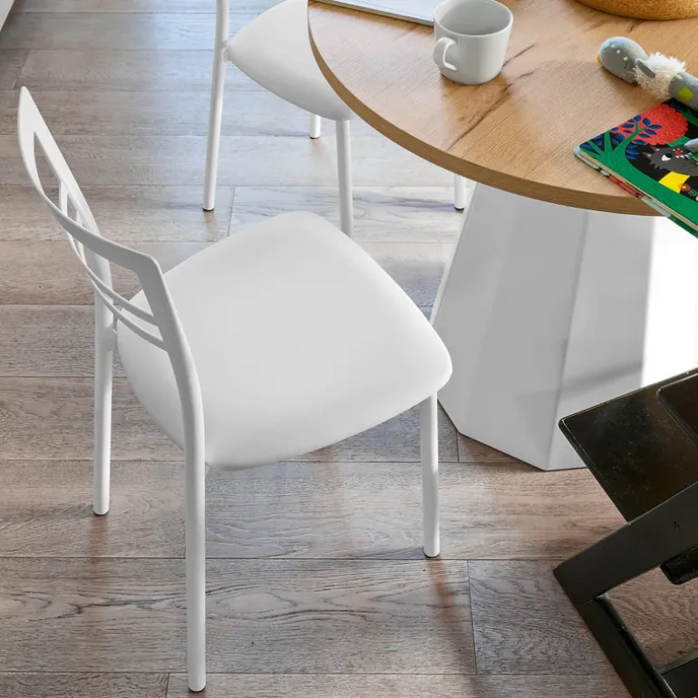 Go 1419 Chaise de cuisine rembourrée en synthétique et métal