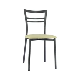 Go 1419 Chaise de cuisine rembourrée en synthétique et métal