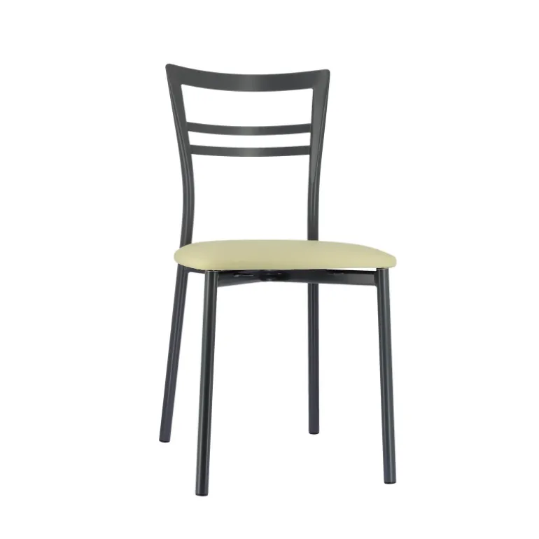 Go 1419 Chaise de cuisine rembourrée en synthétique et métal