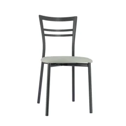 Go 1419 Chaise de cuisine rembourrée en synthétique et métal