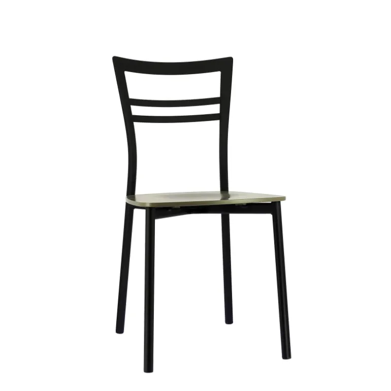 Go Connubia® Chaise contemporaine en métal et assise multiplis bois