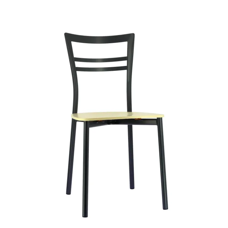 Go Connubia® Chaise contemporaine en métal et assise multiplis bois