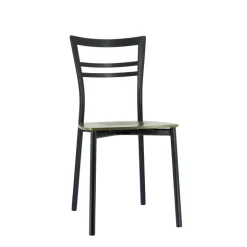 Go Connubia® Chaise contemporaine en métal et assise multiplis bois
