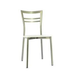 Go Connubia® Chaise contemporaine en métal et assise multiplis bois