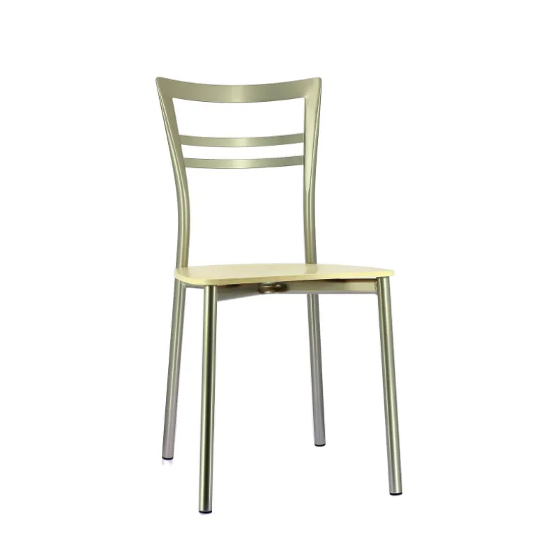 Go Connubia® Chaise contemporaine en métal et assise multiplis bois