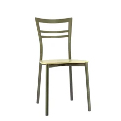 Go Connubia® Chaise contemporaine en métal et assise multiplis bois
