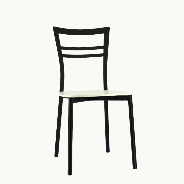 Go Connubia® Chaise contemporaine en métal et assise multiplis bois