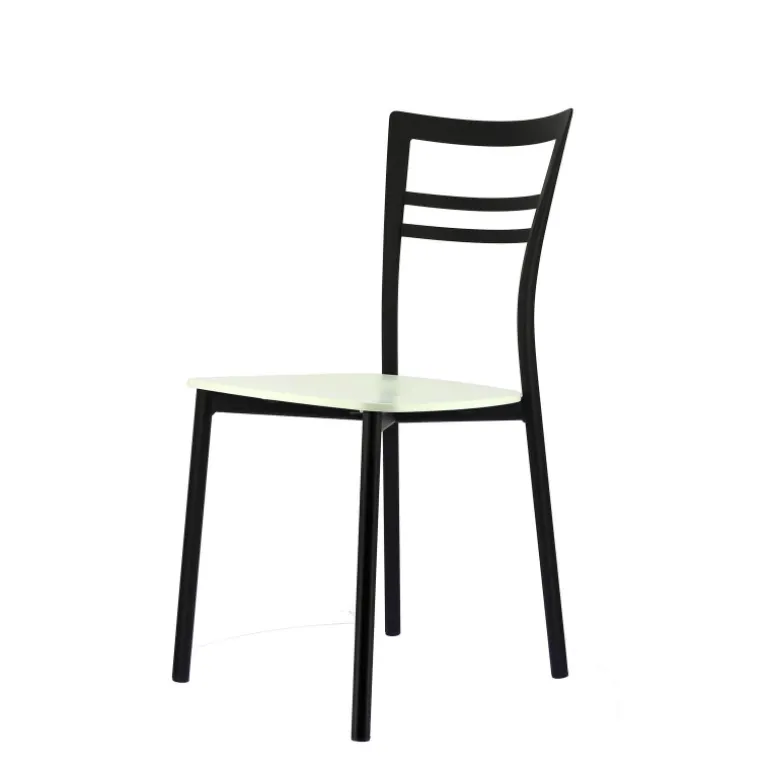 Go Connubia® Chaise contemporaine en métal et assise multiplis bois