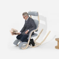 Gravity Varier® Fauteuil de relaxation en tissu et bois