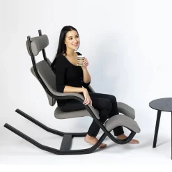 Gravity Varier® Fauteuil de relaxation en tissu et bois