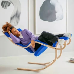 Gravity Varier® Fauteuil de relaxation en tissu et bois