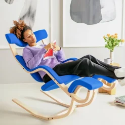 Gravity Varier® Fauteuil de relaxation en tissu et bois