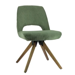 Hortense Chaise cocooning en tissu avec pieds en bois massif