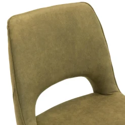 Hortense Chaise cocooning en tissu avec pieds en bois massif