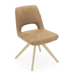 Hortense Chaise pivotante en tissu avec pieds en bois