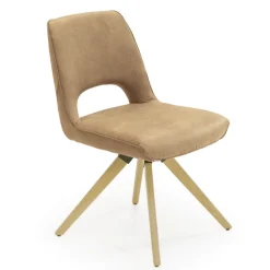 Hortense Chaise pivotante en tissu avec pieds en bois