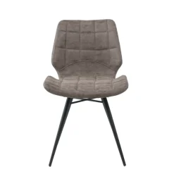 IberisChaise design rembourrée inspiration vintage avec pieds en métal noir