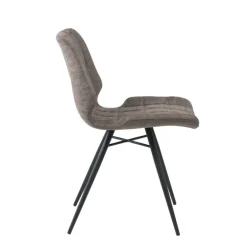 IberisChaise design rembourrée inspiration vintage avec pieds en métal noir