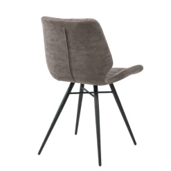 IberisChaise design rembourrée inspiration vintage avec pieds en métal noir