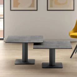 Ibero mini Table basse carrée en céramique avec pied central