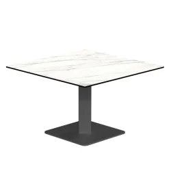 Ibero mini Table basse carrée en céramique avec pied central