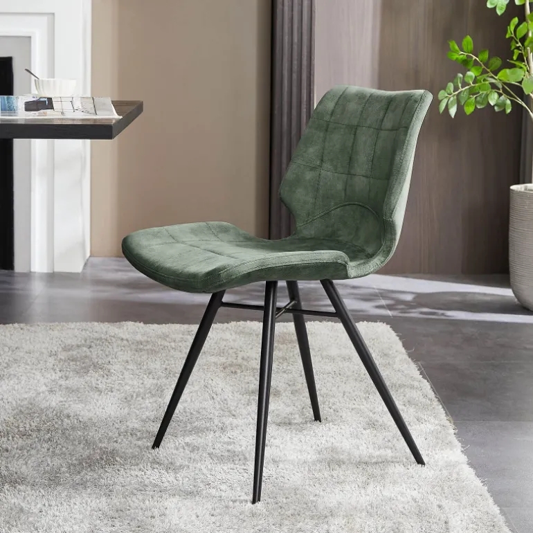 IbérisChaise design vintage rembourrée en velours