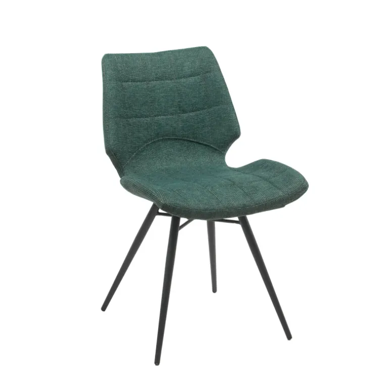 IbérisChaise design vintage rembourrée en tissu