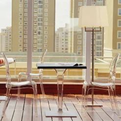 Ice Table carrée en polycarbonate et stratifié