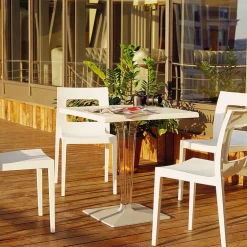 Ice Table carrée en polycarbonate et stratifié