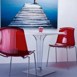 Ice Table carrée en polycarbonate et stratifié