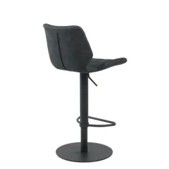 IndicaTabouret tournant et réglable coque matelassée en simili avec pied en métal noir