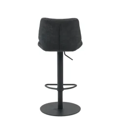 IndicaTabouret tournant et réglable coque matelassée en simili avec pied en métal noir