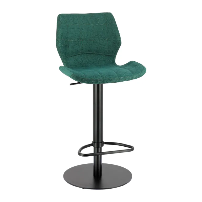 IndicaTabouret tournant et réglable coque en tissu avec pied en métal noir