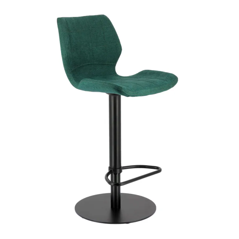 IndicaTabouret tournant et réglable coque en tissu avec pied en métal noir