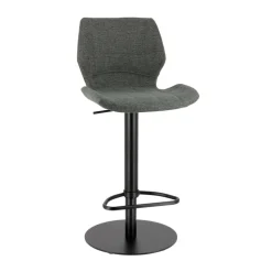IndicaTabouret tournant et réglable coque en tissu avec pied en métal noir