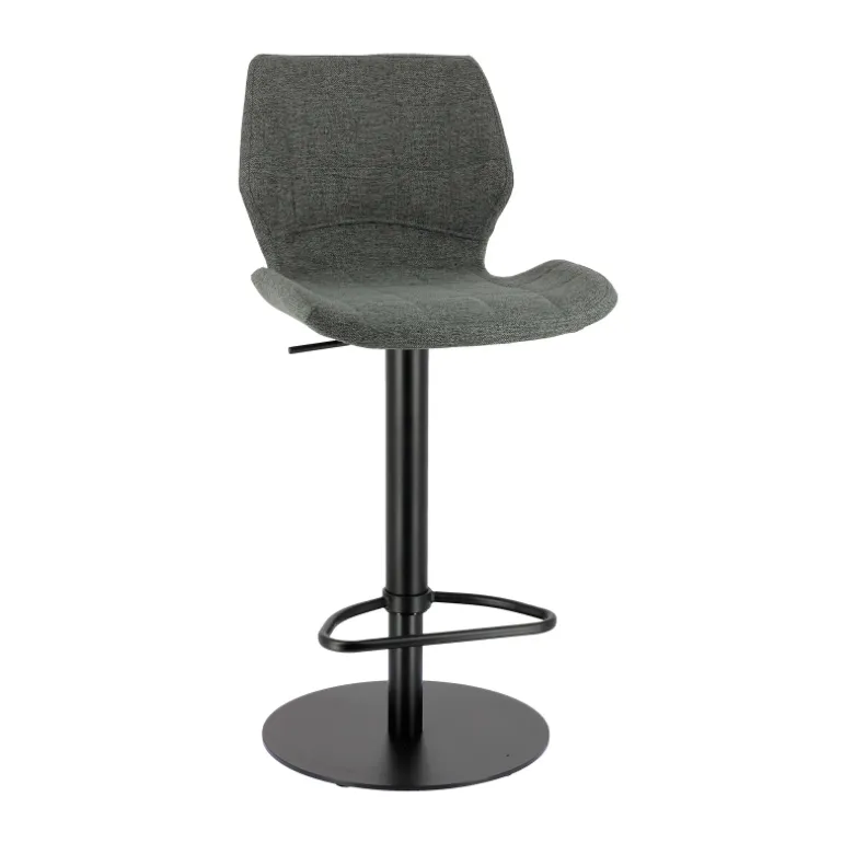 IndicaTabouret tournant et réglable coque en tissu avec pied en métal noir