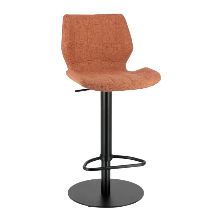 IndicaTabouret tournant et réglable coque en tissu avec pied en métal noir