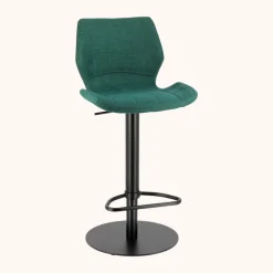 IndicaTabouret tournant et réglable coque en tissu avec pied en métal noir