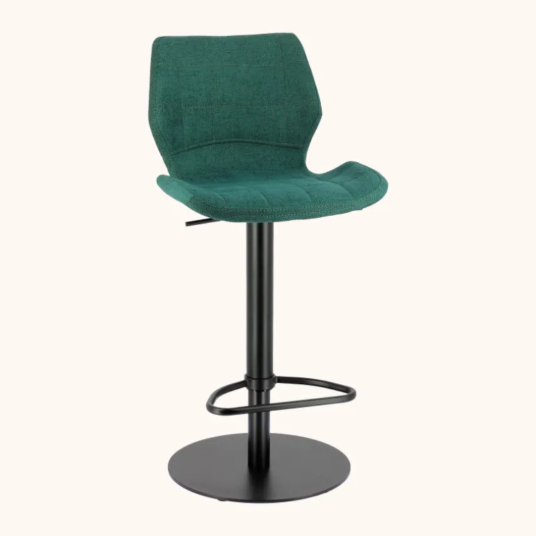 IndicaTabouret tournant et réglable coque en tissu avec pied en métal noir