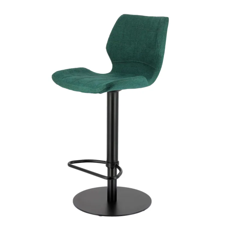 IndicaTabouret tournant et réglable coque en tissu avec pied en métal noir