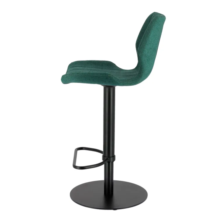 IndicaTabouret tournant et réglable coque en tissu avec pied en métal noir