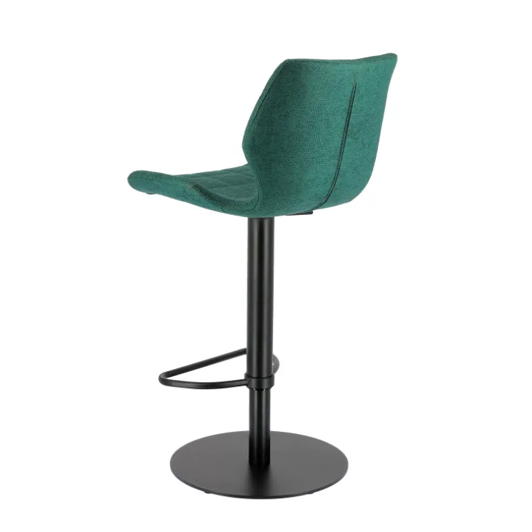 IndicaTabouret tournant et réglable coque en tissu avec pied en métal noir