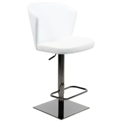 Ines Tabouret réglable et pivotant en synthétique et métal chromé