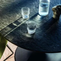 Infinity Midj® Table pied central design en céramique et métal