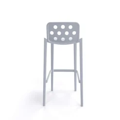 Isidoro Tabouret de bar d'extérieur moderne empilable avec dossier ronds ajourés